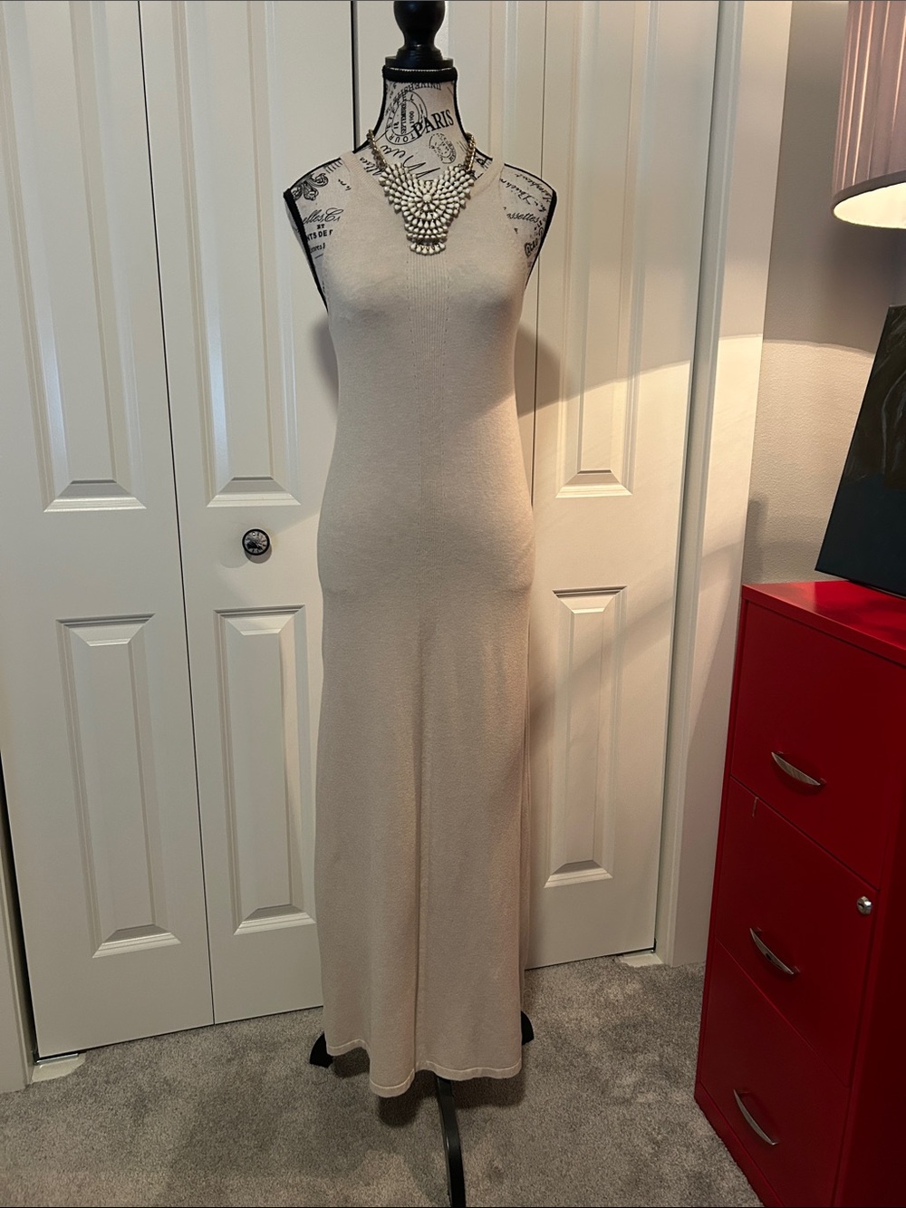 NWOT Racerback Cream Maxi Dress - Elegant Everyday Knit